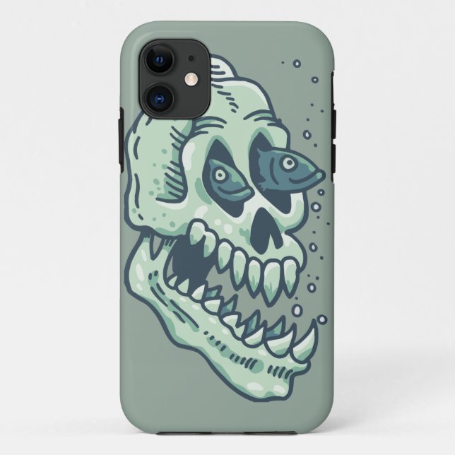 Funda De Case-Mate Para iPhone Cráneo en las profundidades (Reverso)