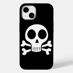 Funda Para iPhone 14 De Case-Mate cráneo espeluznante sobre un fondo negro