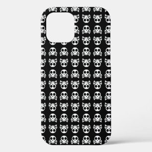 Funda Para iPhone 12 cráneo espeluznante sobre un fondo negro