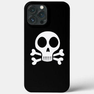 Funda Para iPhone 13 Pro Max cráneo espeluznante sobre un fondo negro