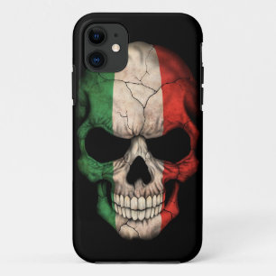 Funda Para iPhone 11 Cráneo italiano de la bandera en negro