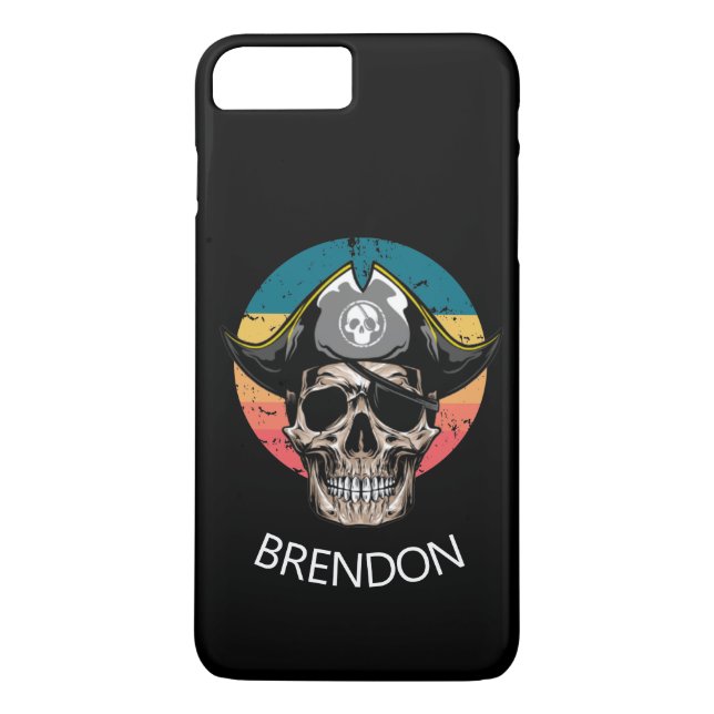 Funda De Case-Mate Para iPhone Cráneo pirata de atardecer (Reverso)