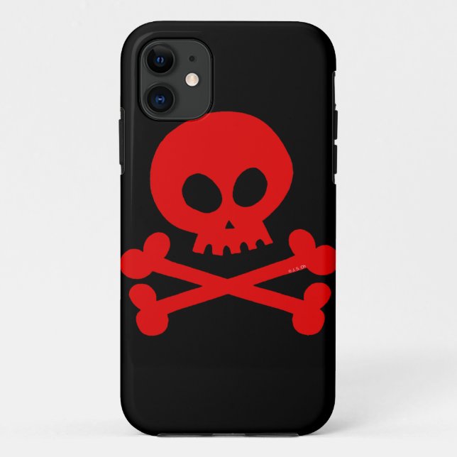 Funda De Case-Mate Para iPhone cráneo rojo (Reverso)