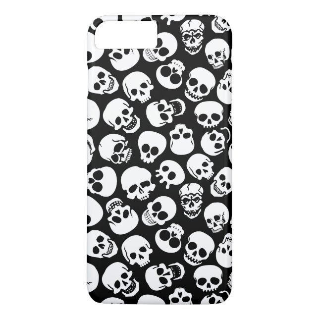 Funda De Case-Mate Para iPhone Cráneos en modelo negro del fondo (Reverso)