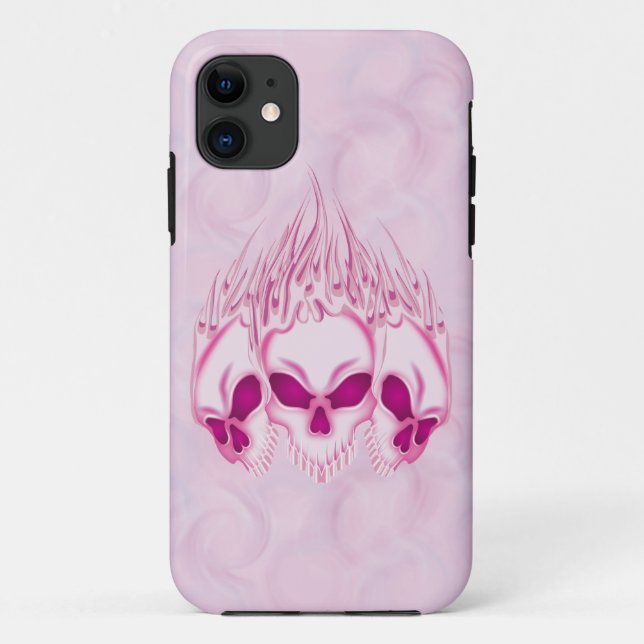 Funda De Case-Mate Para iPhone Cránulos rosados llamativos (Reverso)