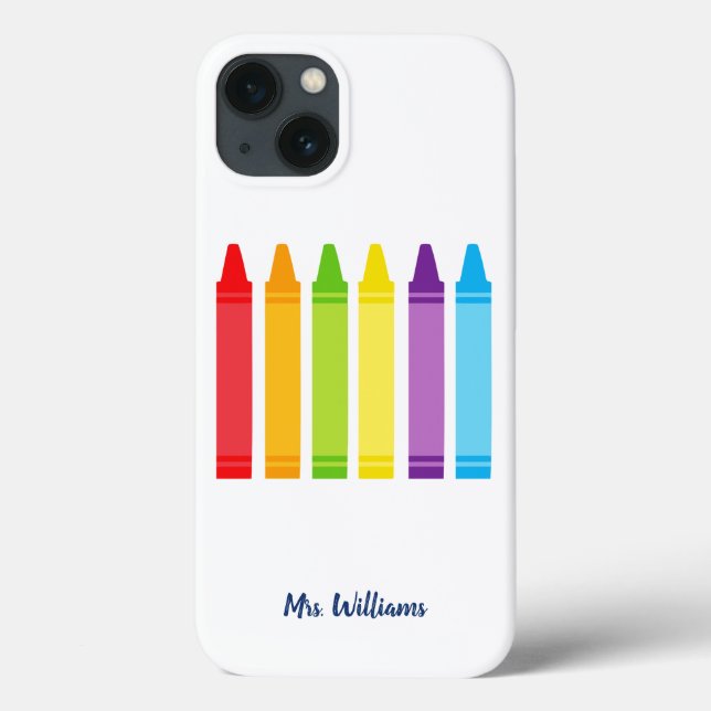 Funda De Case-Mate Para iPhone Crayón personalizado del profesor de guardería Cut (Reverso)