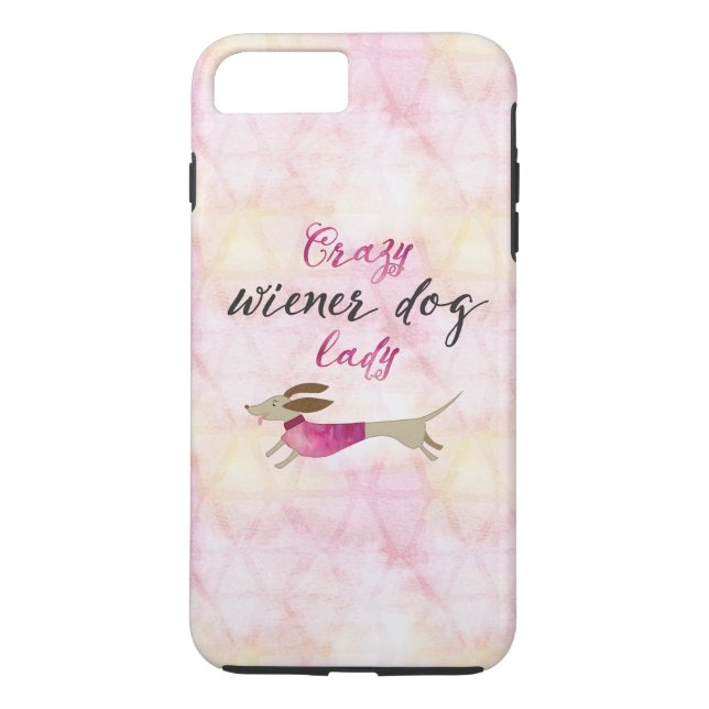 Funda De Case-Mate Para iPhone Crazy Wiener Dog Lady (Reverso)