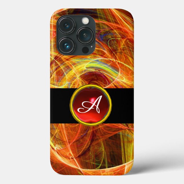 FUNDA DE Case-Mate PARA iPhone CRAZZY FOTON RED RUBY GEM STONE MONOGRAM (Reverso )
