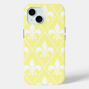 Funda Para iPhone 15 Cream Fleur de Lis