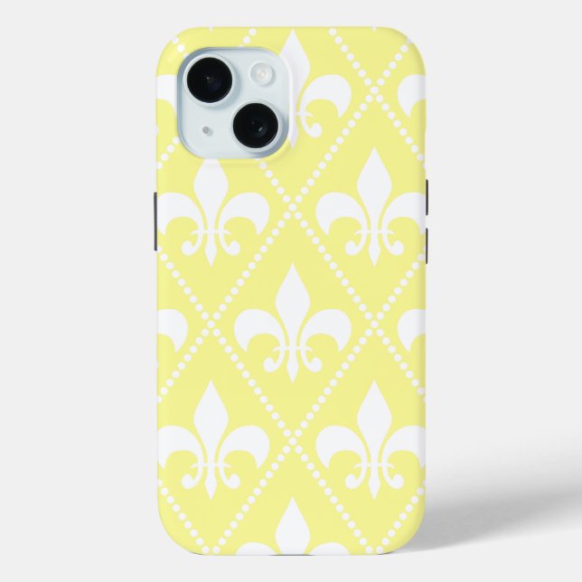Funda De Case-Mate Para iPhone Cream Fleur de Lis (Reverso )