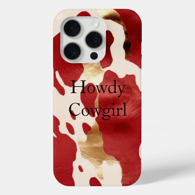 Funda De Case-Mate Para iPhone Cream Red Gold Western Piel de vaca (Reverso )
