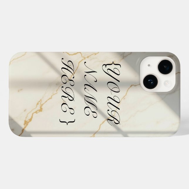 Funda De Case-Mate Para iPhone Creamy Marble Monogram Barely There iPhone Case (Reverso  (Horizontal))