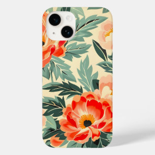 Funda Para iPhone 14 De Case-Mate Creamy Vintage Peach Blossom Watercolor