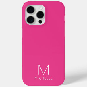 Funda Para iPhone 15 Pro Max Crear su propio monograma moderno plantilla Rosa