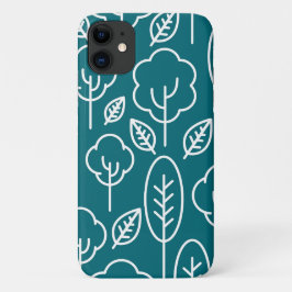 Funda Para iPhone 11 Crear su propio patrón de árbol Navy azul Cuta bla