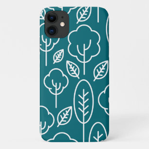 Funda Para iPhone 11 Crear su propio patrón de árbol Navy azul Cuta bla