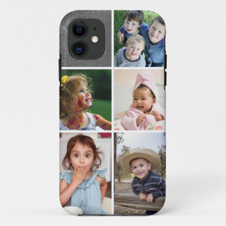 Funda Para iPhone 11 Crear su propio tablero de 5 Collages de fotos
