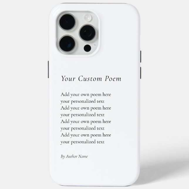 Funda De Case-Mate Para iPhone Crear tu propio poema (Reverso )