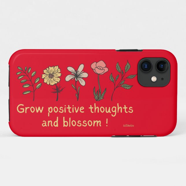 FUNDA DE Case-Mate PARA iPhone CRECER PENSAMIENTOS POSITIVOS Y MOTIVACIÓN BLOSSOM (Reverso (horizontal))