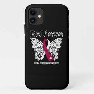 Funda Para iPhone 11 Cree - Cáncer de Cabeza y Cuello Mariposa