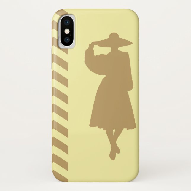 Funda De Case-Mate Para iPhone Crema de barbecho Chevrons Neutral Moda (Reverso)