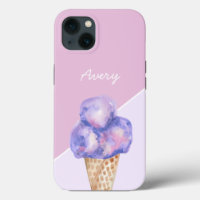 Crema de helado de color morado personalizado