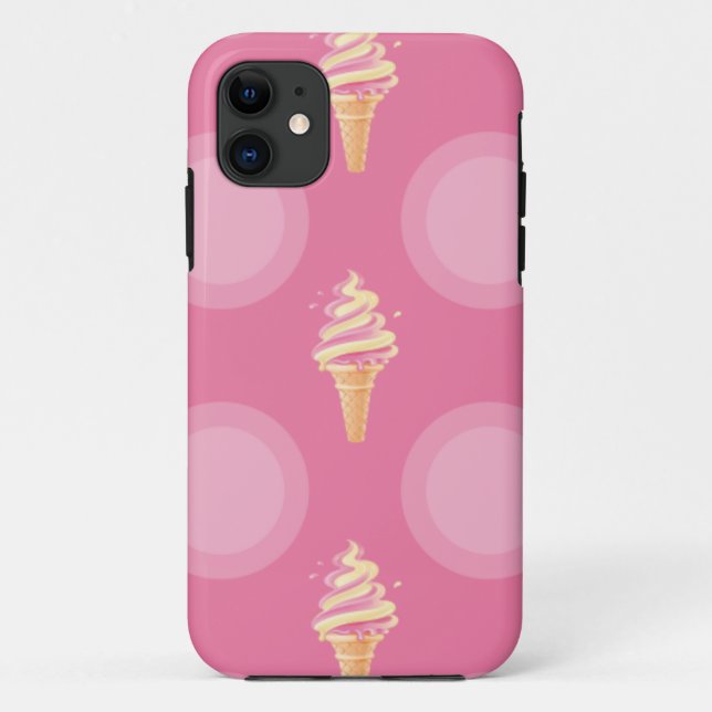 Funda De Case-Mate Para iPhone crema de helado rosa (Reverso)