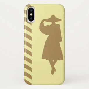 Funda Para iPhone X Crema de teca estilo Chevrons neutros