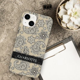 Funda Para iPhone 14 De Case-Mate Crema elegante y paisley negra