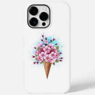 Funda Para iPhone 14 Pro Max De Case-Mate Crema rosa de hielo Sakura Waffle Cone