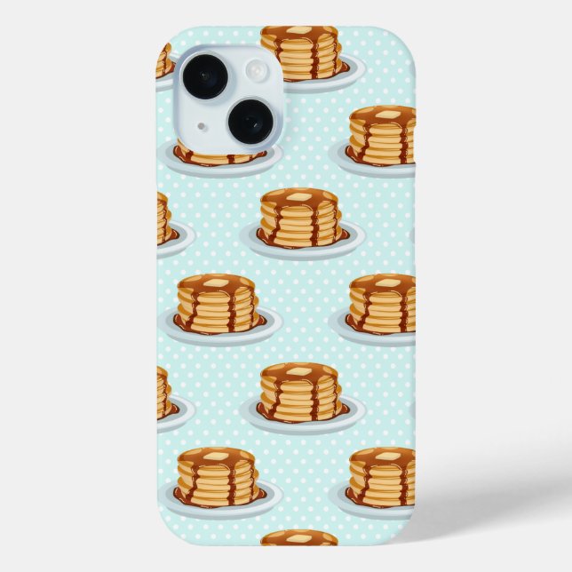 Funda De Case-Mate Para iPhone Crepes con jarabe de arce y patrón Polkadot (Reverso )