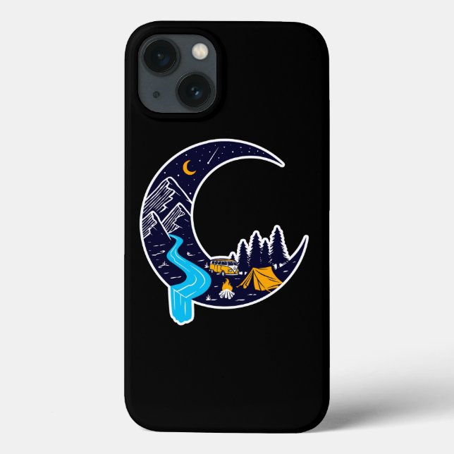 Funda De Case-Mate Para iPhone Crescent Moon Adventure Camping (Reverso)