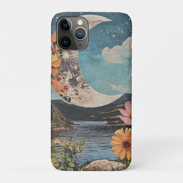 Funda De Case-Mate Para iPhone Crescent Moon Over Serene Landscape (Reverso)