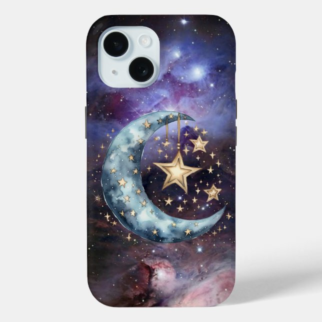 Funda De Case-Mate Para iPhone Crescent Moon Stars Galaxy Celestial Wiccan (Reverso )