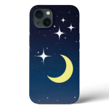 Crescent Moon With Stars estuche IPhone