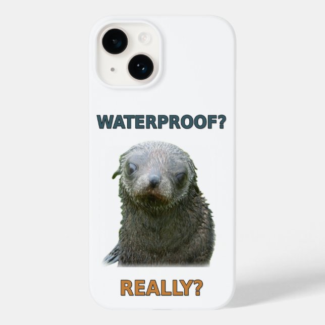 Funda De Case-Mate Para iPhone Cría de foca mojada divertida (Reverso )