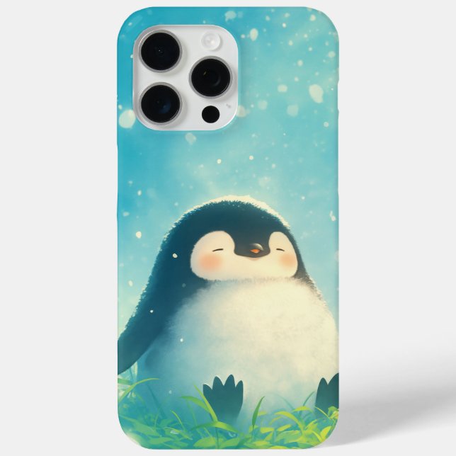 Funda De Case-Mate Para iPhone Cría de pingüino relajándose (Reverso )