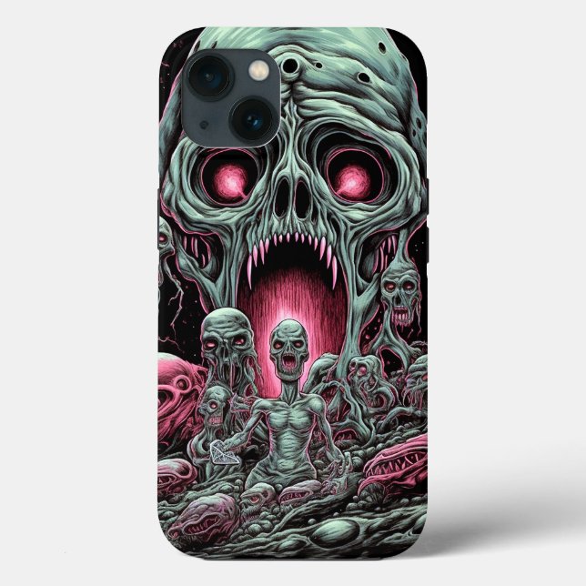 Funda De Case-Mate Para iPhone Criaturas Zombie Arte Horror Sci-fi (Reverso )