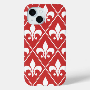 Funda Para iPhone 15 Crimson Fleur de Lis