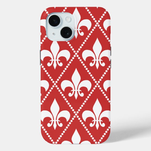 Funda De Case-Mate Para iPhone Crimson Fleur de Lis (Reverso )