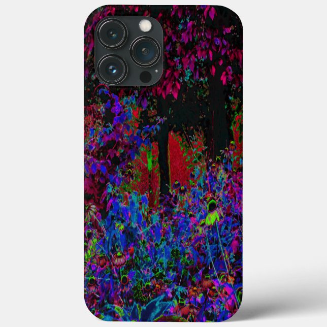 Funda De Case-Mate Para iPhone Crimson Psicodélico Rojo y Amanecer del Jardín Neg (Reverso )