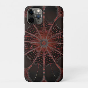 Funda Para iPhone 11 Pro Crimson Web: Baile fractal con la araña de la espa