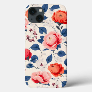 Funda Para iPhone 13 Crimson y flores corales