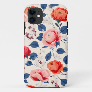 Funda Para iPhone 11 Crimson y flores corales