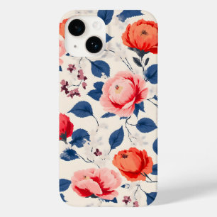 Funda Para iPhone 14 De Case-Mate Crimson y flores corales