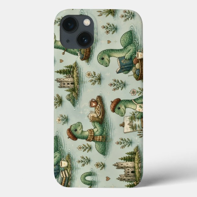 Funda De Case-Mate Para iPhone Criptídeos Acogedores Nessie Monstruo del Lago Nes (Reverso)
