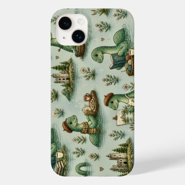 Funda De Case-Mate Para iPhone Criptídeos Acogedores Nessie Monstruo del Lago Nes (Reverso )