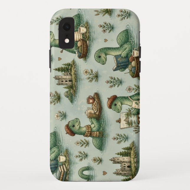 Funda De Case-Mate Para iPhone Criptídeos Acogedores Nessie Monstruo del Lago Nes (Reverso)