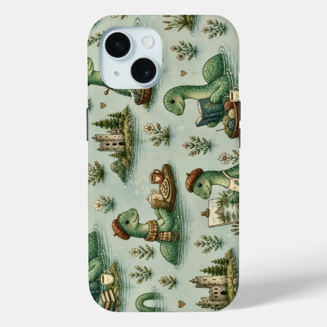 Funda De Case-Mate Para iPhone Criptídeos Acogedores Nessie Monstruo del Lago Nes (Reverso )
