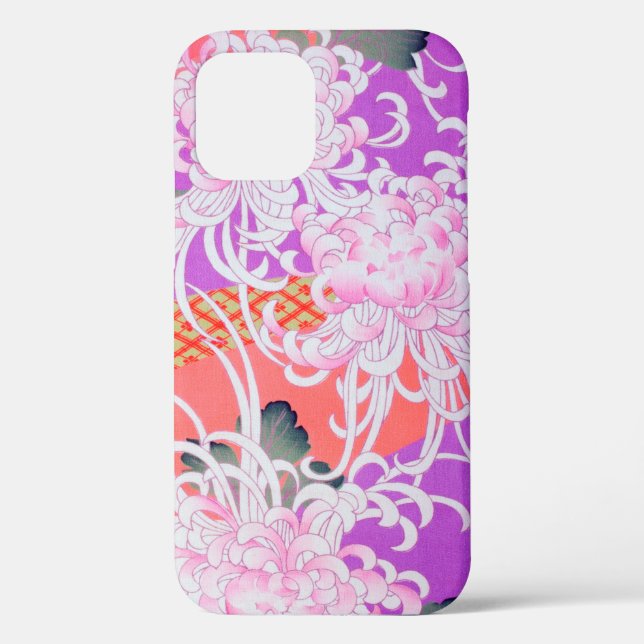 Funda De Case-Mate Para iPhone Crisantemo, diseño japonés (Reverso )